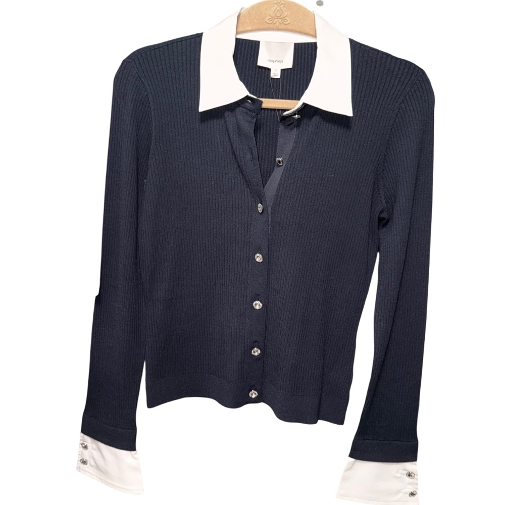 CINQ A SEPT Soma Collared Cardigan - Picture 5 of 9